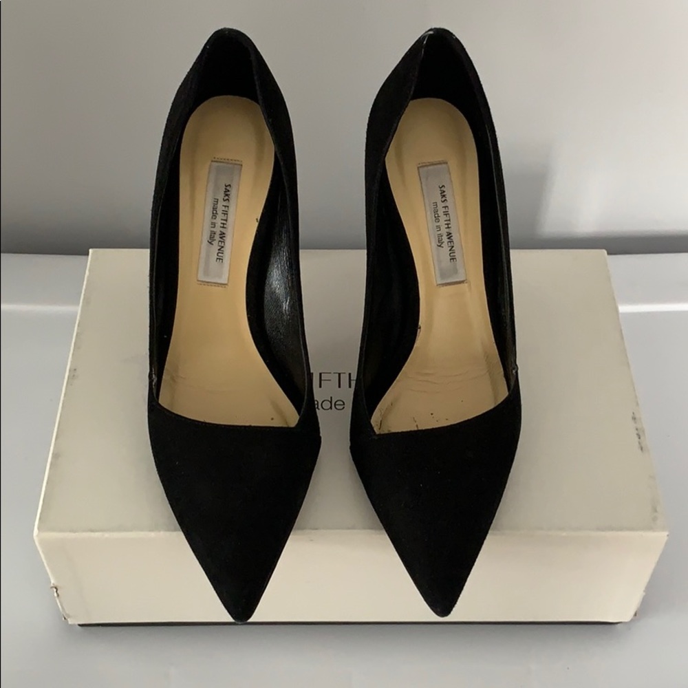 Black Suede 4 Inch Pumps Saks Fifth Avenue